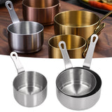 3pcs Sauce Cups Stainless Steel Sauce Dish with Handle for for Condiment Ketchup AppetizerSilver