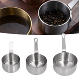 3pcs Sauce Cups Stainless Steel Sauce Dish with Handle for for Condiment Ketchup AppetizerSilver
