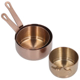 3pcs Sauce Cups Stainless Steel Sauce Dish with Handle for for Condiment Ketchup AppetizerRose Gold