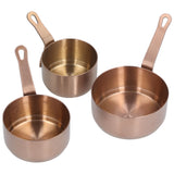 3pcs Sauce Cups Stainless Steel Sauce Dish with Handle for for Condiment Ketchup AppetizerRose Gold - Side View