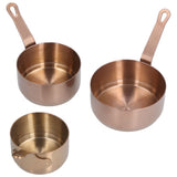 3pcs Sauce Cups Stainless Steel Sauce Dish with Handle for for Condiment Ketchup AppetizerRose Gold - Top-Down View