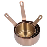 3pcs Sauce Cups Stainless Steel Sauce Dish with Handle for for Condiment Ketchup AppetizerRose Gold
