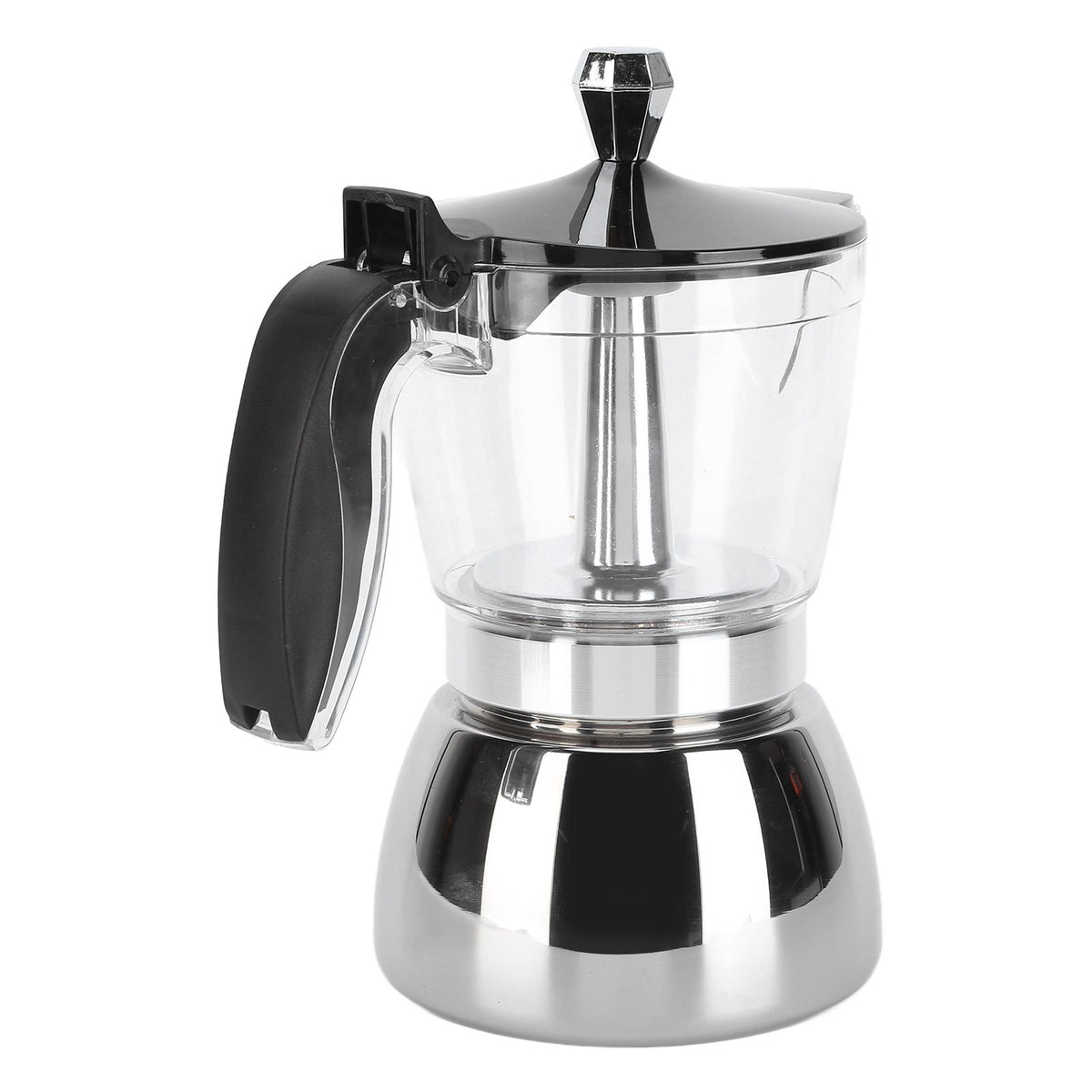 6 Cups Stainless Steel Coffee Pot Italian Octagonal Household Brewing Coffee Moka Pot