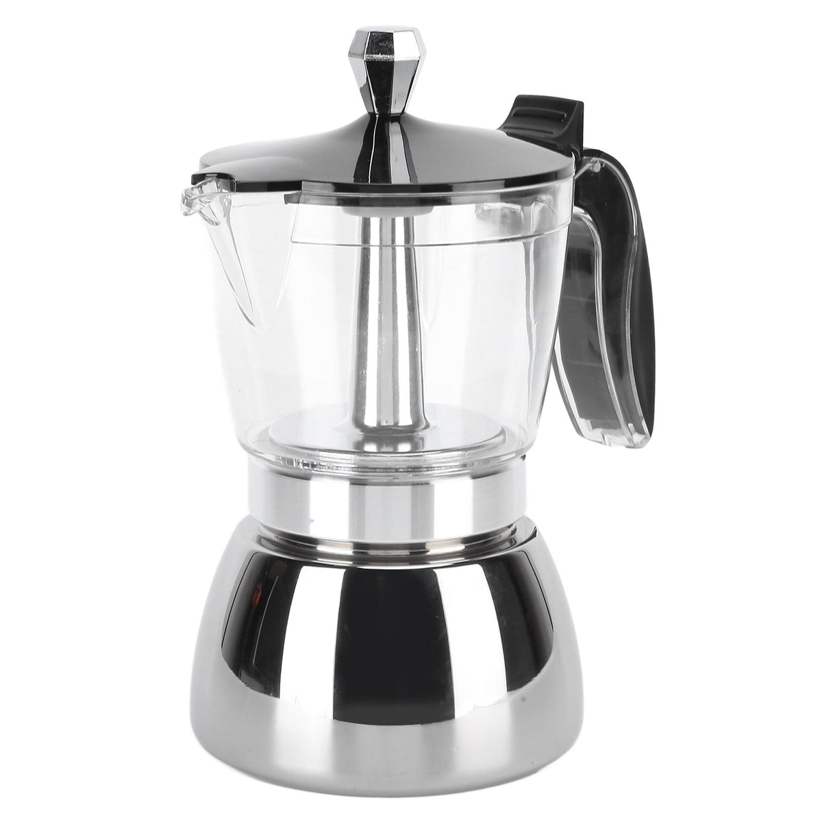 6 Cups Stainless Steel Coffee Pot Italian Octagonal Household Brewing Coffee Moka Pot