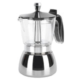 6 Cups Stainless Steel Coffee Pot Italian Octagonal Household Brewing Coffee Moka Pot - Rear View