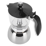 6 Cups Stainless Steel Coffee Pot Italian Octagonal Household Brewing Coffee Moka Pot - Close-Up Angle