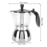 6 Cups Stainless Steel Coffee Pot Italian Octagonal Household Brewing Coffee Moka Pot - Extra Image