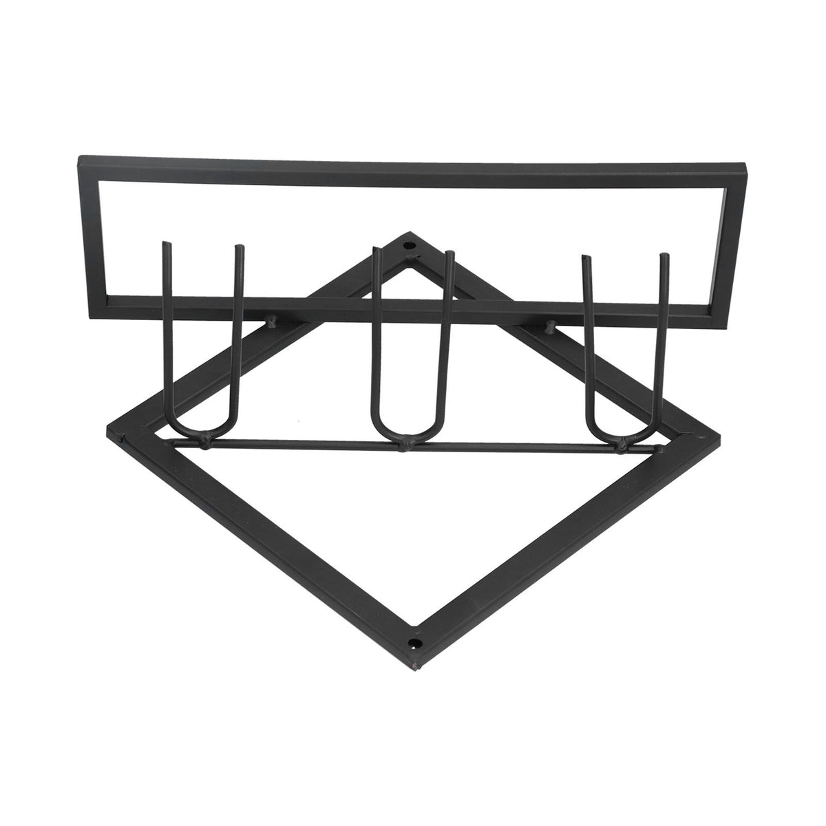 Wall Mounted Wine Rack Black Rhombus Shaped Wall Mounted Double Hook Wine Rack for Wine Cellar Home Bar