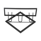 Wall Mounted Wine Rack Black Rhombus Shaped Wall Mounted Double Hook Wine Rack for Wine Cellar Home Bar