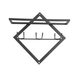 Wall Mounted Wine Rack Black Rhombus Shaped Wall Mounted Double Hook Wine Rack for Wine Cellar Home Bar