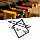 Wall Mounted Wine Rack Black Rhombus Shaped Wall Mounted Double Hook Wine Rack for Wine Cellar Home Bar