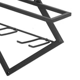 Wall Mounted Wine Rack Black Rhombus Shaped Wall Mounted Double Hook Wine Rack for Wine Cellar Home Bar