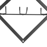 Wall Mounted Wine Rack Black Rhombus Shaped Wall Mounted Double Hook Wine Rack for Wine Cellar Home Bar