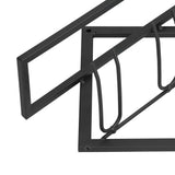 Wall Mounted Wine Rack Black Rhombus Shaped Wall Mounted Double Hook Wine Rack for Wine Cellar Home Bar - Extra Image
