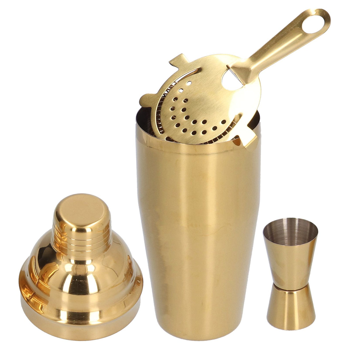Cocktail Set Fashionable 750ml Stainless Steel Barware Tool Kit with Strainer Measure Cup Shaker for Bartender BarGolden Set