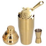 Cocktail Set Fashionable 750ml Stainless Steel Barware Tool Kit with Strainer Measure Cup Shaker for Bartender BarGolden Set