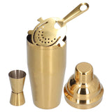 Cocktail Set Fashionable 750ml Stainless Steel Barware Tool Kit with Strainer Measure Cup Shaker for Bartender BarGolden Set - Front View