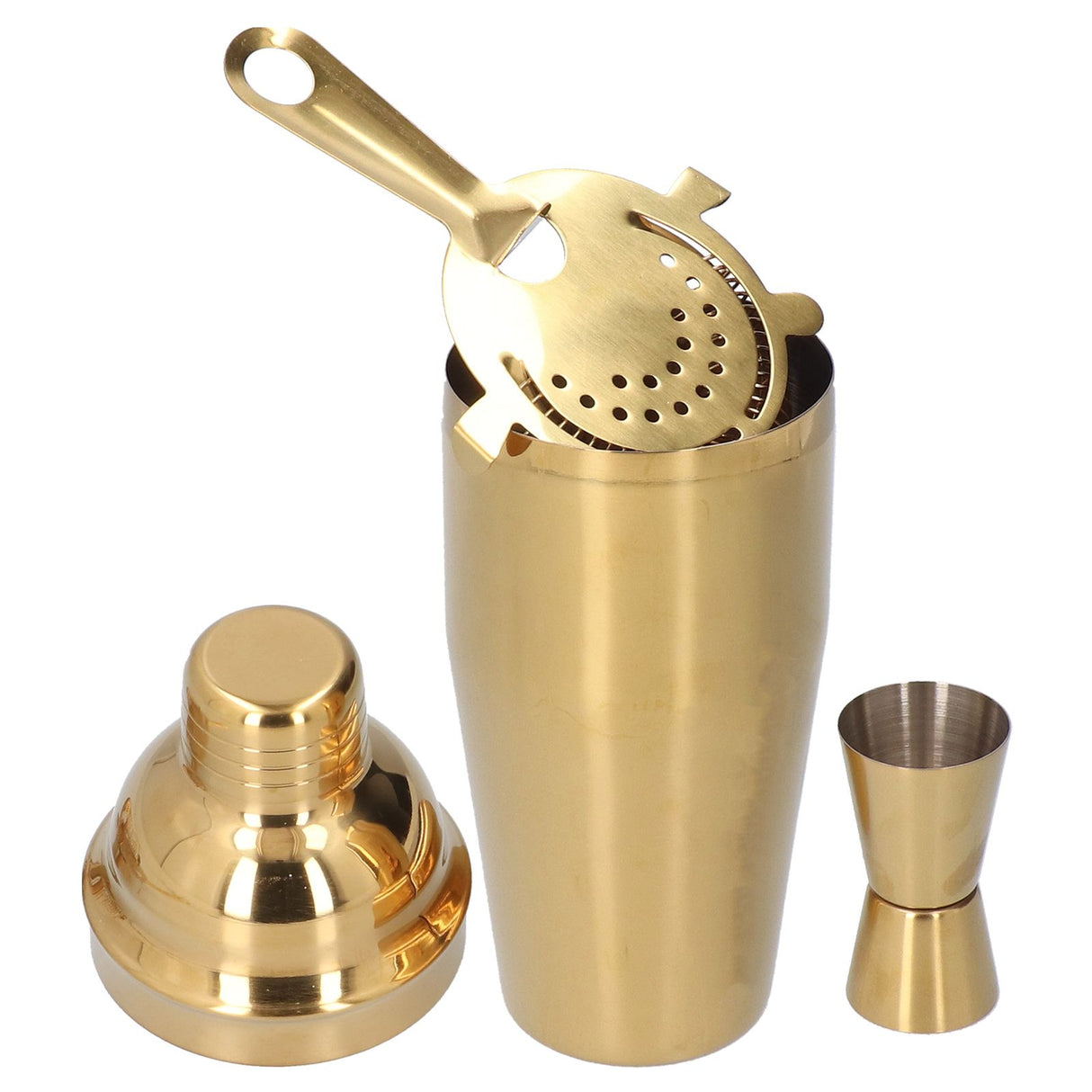 Cocktail Set Fashionable 750ml Stainless Steel Barware Tool Kit with Strainer Measure Cup Shaker for Bartender BarGolden Set