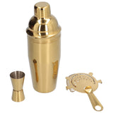 Cocktail Set Fashionable 750ml Stainless Steel Barware Tool Kit with Strainer Measure Cup Shaker for Bartender BarGolden Set
