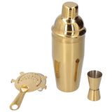 Cocktail Set Fashionable 750ml Stainless Steel Barware Tool Kit with Strainer Measure Cup Shaker for Bartender BarGolden Set - Rear View