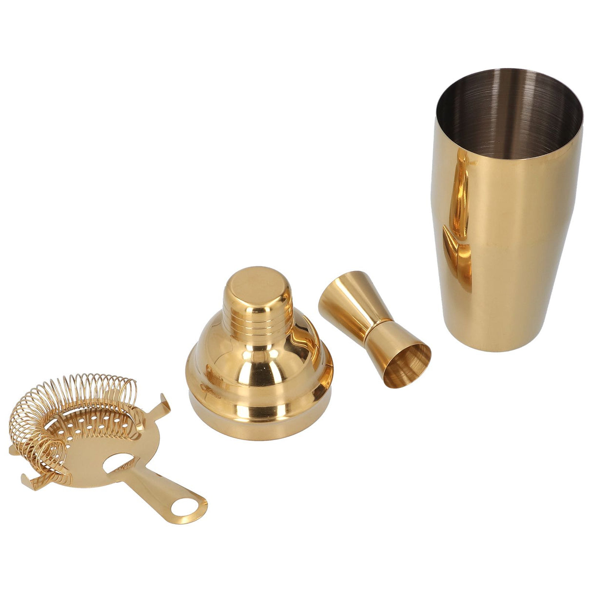 Cocktail Set Fashionable 750ml Stainless Steel Barware Tool Kit with Strainer Measure Cup Shaker for Bartender BarGolden Set