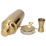 Cocktail Set Fashionable 750ml Stainless Steel Barware Tool Kit with Strainer Measure Cup Shaker for Bartender BarGolden Set - Extra Image