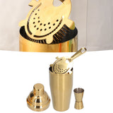 Cocktail Set Fashionable 750ml Stainless Steel Barware Tool Kit with Strainer Measure Cup Shaker for Bartender BarGolden Set - Extra Image
