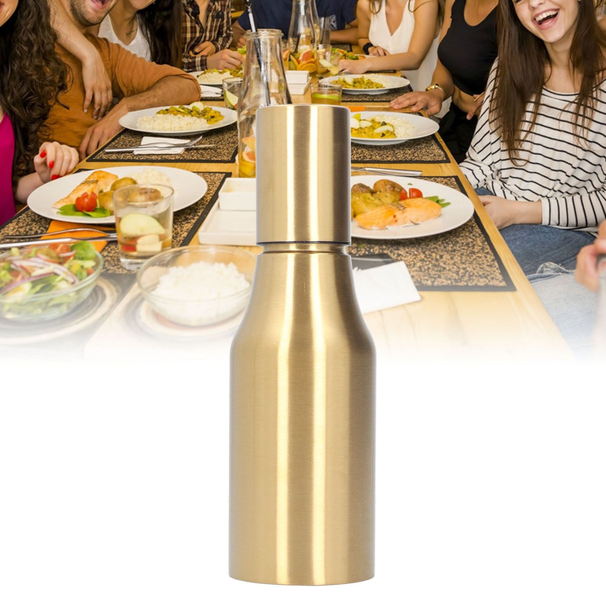 Stainless Steel Olive Oil Dispenser 500ML Leak Proof Dust Proof Kitchen Olive Oil DecanterGold