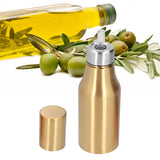 Stainless Steel Olive Oil Dispenser 500ML Leak Proof Dust Proof Kitchen Olive Oil DecanterGold