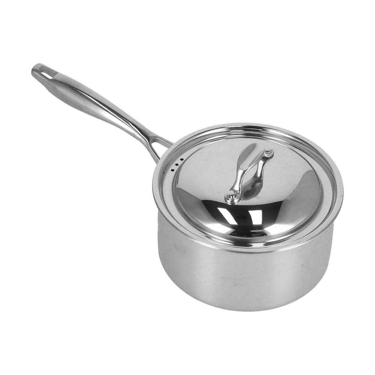 Sauce Pan 304 Stainless Steel Anti Slip Multipurpose Thicken Milk Pot with Lid for KitchenNatural Color