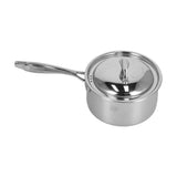 Sauce Pan 304 Stainless Steel Anti Slip Multipurpose Thicken Milk Pot with Lid for KitchenNatural Color