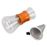 550ml Pour Over Coffee Dripper Bamboo Classic Heat Resistant Glass Coffee Maker for Home Office Coffee Shop - Top-Down View