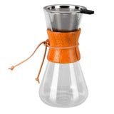 550ml Pour Over Coffee Dripper Bamboo Classic Heat Resistant Glass Coffee Maker for Home Office Coffee Shop