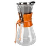 550ml Pour Over Coffee Dripper Bamboo Classic Heat Resistant Glass Coffee Maker for Home Office Coffee Shop - Rear View