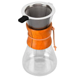 550ml Pour Over Coffee Dripper Bamboo Classic Heat Resistant Glass Coffee Maker for Home Office Coffee Shop