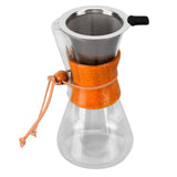 550ml Pour Over Coffee Dripper Bamboo Classic Heat Resistant Glass Coffee Maker for Home Office Coffee Shop