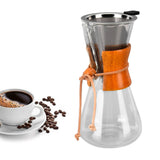 550ml Pour Over Coffee Dripper Bamboo Classic Heat Resistant Glass Coffee Maker for Home Office Coffee Shop - Extra Image