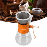 550ml Pour Over Coffee Dripper Bamboo Classic Heat Resistant Glass Coffee Maker for Home Office Coffee Shop - Extra Image