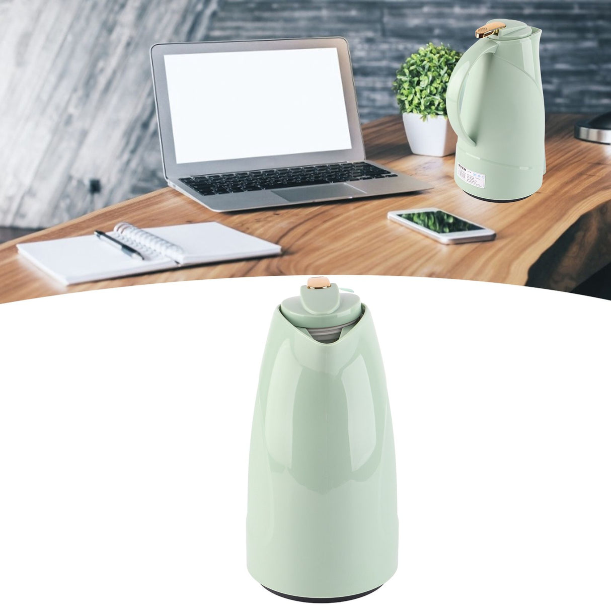 1.6L Coffee Insulation Pot with Glass Liner Leaking Proof Coffee Kettle for Home Office Restaurant Party