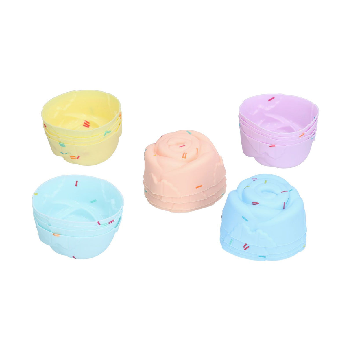 20Pcs Cupcake Baking Mould Silicone Muffin Cups Cupcake Moulds Jelly Pudding MoldRose Set