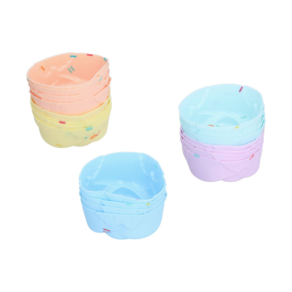 20Pcs Cupcake Baking Mould Silicone Muffin Cups Cupcake Moulds Jelly Pudding MoldRose Set