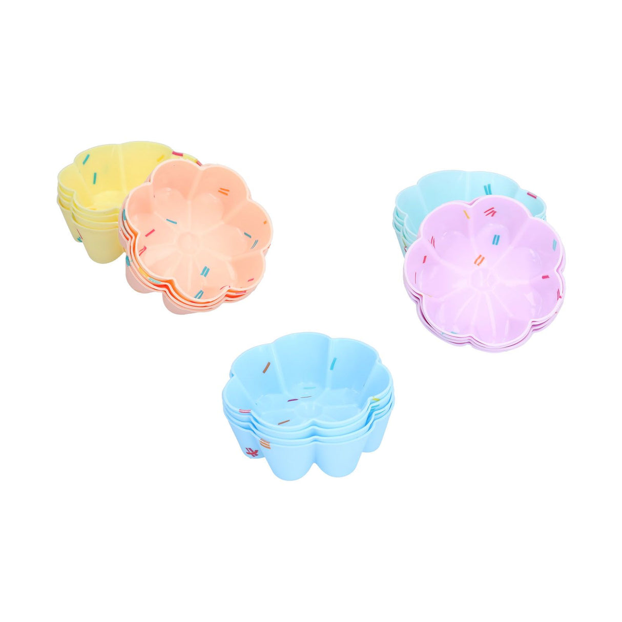 20Pcs Cupcake Baking Mould Silicone Muffin Cups Cupcake Moulds Jelly Pudding Mold7 Petal Flower Set
