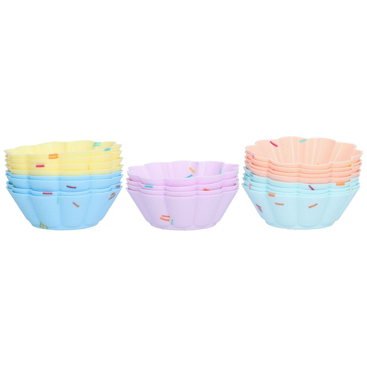 20Pcs Small Cake Cup Baking Mold Reusable Easy Clean Silicone Mini Cupcake Holders10 Petal Flower Set