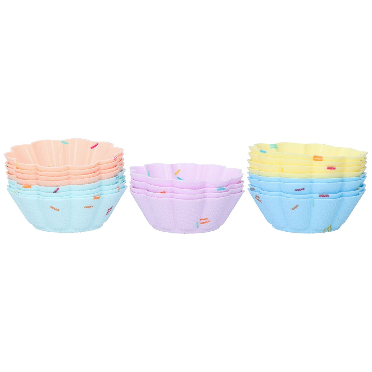 20Pcs Small Cake Cup Baking Mold Reusable Easy Clean Silicone Mini Cupcake Holders10 Petal Flower Set