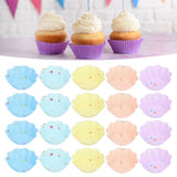 20Pcs Small Cake Cup Baking Mold Reusable Easy Clean Silicone Mini Cupcake Holders10 Petal Flower Set
