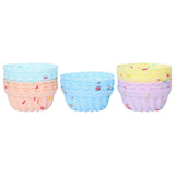 20Pcs Small Cake Cup Baking Mold Reusable Easy Clean Silicone Mini Cupcake HoldersThread Set - Rear View