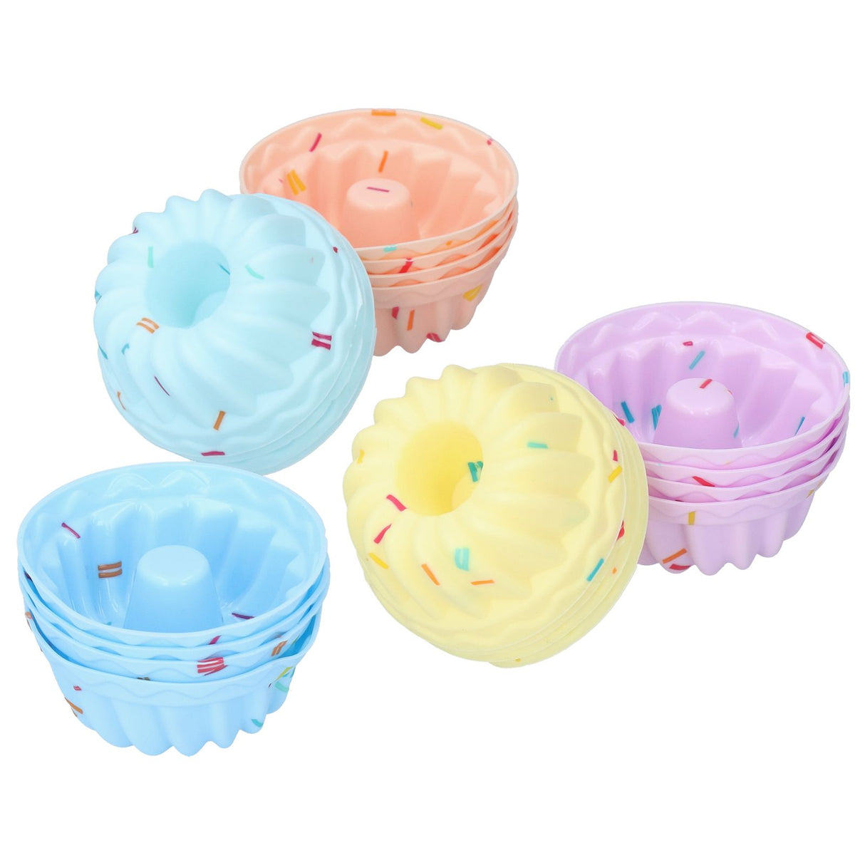 20Pcs Small Cake Cup Baking Mold Reusable Easy Clean Silicone Mini Cupcake HoldersThread Set