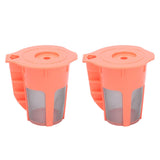 2Pcs Refillable Coffee Filter Cup Reusable Coffee Capsule Cup for 2.0 K200 K300 K350 K360 K400 Red - Front View