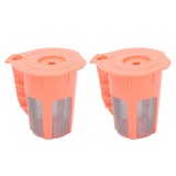 2Pcs Refillable Coffee Filter Cup Reusable Coffee Capsule Cup for 2.0 K200 K300 K350 K360 K400 Red - Low Angle