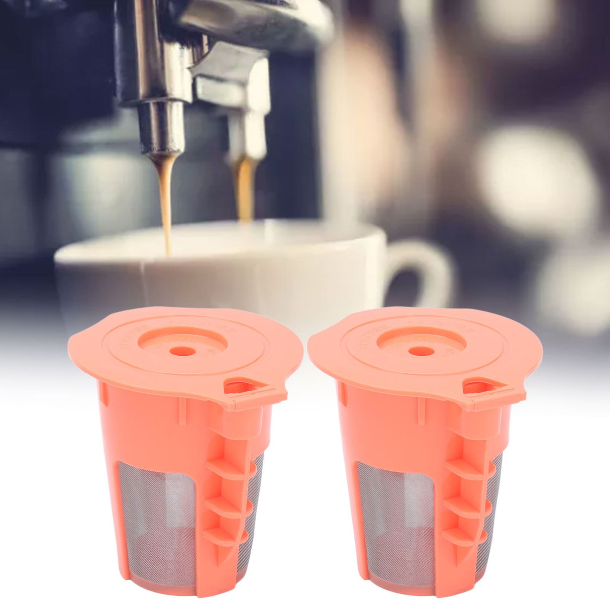 2Pcs Refillable Coffee Filter Cup Reusable Coffee Capsule Cup for 2.0 K200 K300 K350 K360 K400 Red